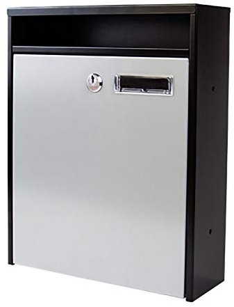 FYZS Wandmontierter Stahl abschließbarer wetterfester Postfach verzinkter Stahl Outdoor Mailbox, europäischer Stil Einfache Vorschlagbox, 32 cm * 9 cm * 25,5 cm (Color : Gray)