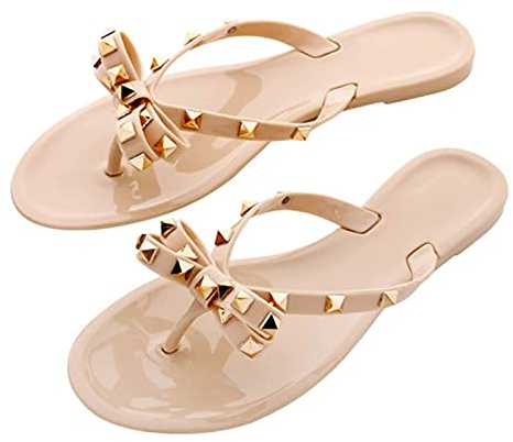 Sandals Studded Flip Flops Sandalen Hausschuhe Mit Schleife Geburtstagsgeschenke für Frauen