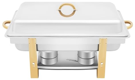 SHZICMY 9L Chafing Dish Edelstahl Speisenwärmer Buffet Warmhaltebehälter Wärmebehälter Speisewärmer Rechaud Catering Buffet-Wärmer