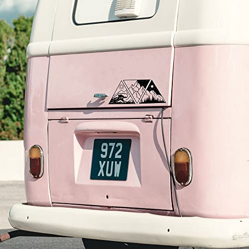 ilka parey wandtattoo-welt Autotattoo Aufkleber Dreiecke mit Berge Wald Meer Wellen Sticker Auto Bus Wohnmobil M2504 - ausgewählte Größe: *S - 25cm breit x 10,5cm hoch*