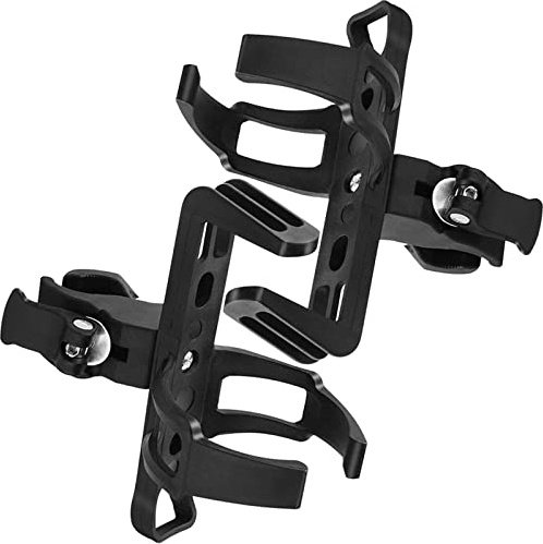 2 Pack Bike Bottle Holder, Universal Bicycle Water Bottle Cage Holder, Water Cup Holder for Bike Stroller Walker, Adjustable Mountain Bike Drink Cup with 360 Degree Rotating for Cycling MTB Black.