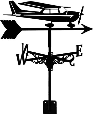 Veleta de Viento de Metal para jardín Tejado Jardín weathervane Creative avión Clima Decoraciones de paletas for cobertizos de Bodas jardín de jardín en el Techo Patio al Aire Libre fácil