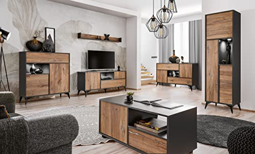Extreme Furniture Venice Collection | 4 vardagsrumsskåp med 1 vägghylla och soffbord | modern stil