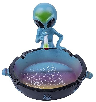 Outdoor Ash Tray, Cool Ashtrays for Cigarettes, Alien Fantasy Ashtray Decor for Home Office, Ornament Gift
