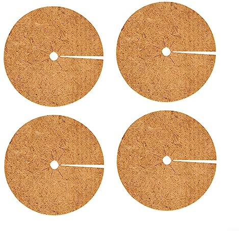 Kokosnussscheibe, 4 Stück Kokosnuss-Mulchscheibe, Winterschutzpflanzen, Gartenarbeit, Pflanzenschutz, Winterschutz für Topfpflanzen, Pflanzenschutzmatte (60 cm)
