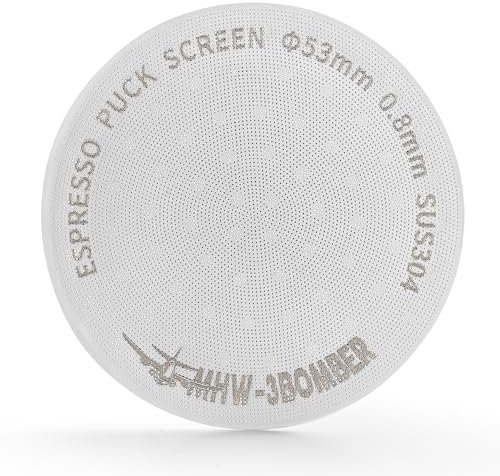 MHW-3BOMBER 54mm Puck Screen, Espresso Metal Coffee Filter Reusable Espresso Filters for 53.35mm/54mm Portafilter Basket 0.8mm Thickness, Coffee Accessories for Home Barista Model: FG5591M-OS