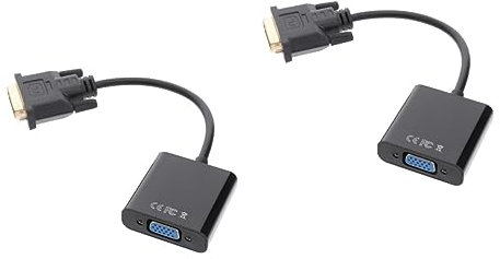 OSALADI 2pièces Câble Adaptateur Dvi Vers Vga Male à Vga Femelle Convertisseur Vidéo Pour Pc Et Moniteurs Noir