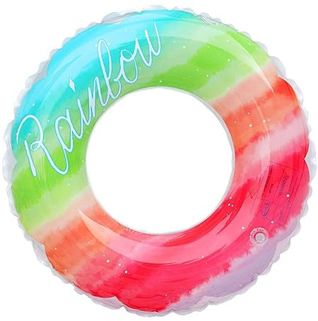 Abaodam Flotador Inflable para Nadar con Diseño de Arcoíris 480 G Ayuda de Seguridad para Adultos Niños Y Niñas Piscina Playa Lago