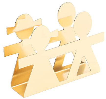 Porte-Serviette Vertical en Métal, Support de Serviette en Papier en Humanoïde Miniature Moderne pour Table, Porte Serviettes Distributeur de PapierPour Cuisine Maison Comptoir Décoration(Or)