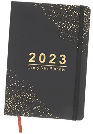 GRIRIW Agendabuch 2023 Kalenderbuch 2023 Spiralförmiges Notizbuch Tagesplaner 2022-2023 Monatsplaner Agendaplaner Tagespläne Planerbuch 2023 Haushaltsprodukte Multifunktion Pu-leder