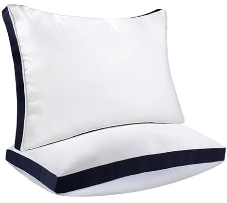 MH Traders Pillows 2 Pack Luxury Pillow for Side/Back Sleepers Ultrabounce Hotel Pillows Hypoallergenic Bed Pillows for Neck and Shoulder Pain Relief Machine Washable Body Pillow 50x75cm (Blue)