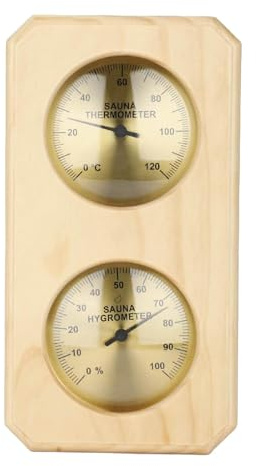 Termómetro higrómetro 2 en 1 para sauna de madera, higrómetro para sauna, tapiz de pared, para medir la temperatura y la humedad interior para sauna y