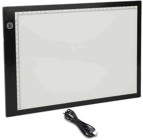 XUANYU - Tableta luminosa con brillo LED ajustable, 5 mm, tabla de dibujo, control táctil, placa luminosa para dibujo, pintura de diamante 5D, boceto, animación (A4 con escala)