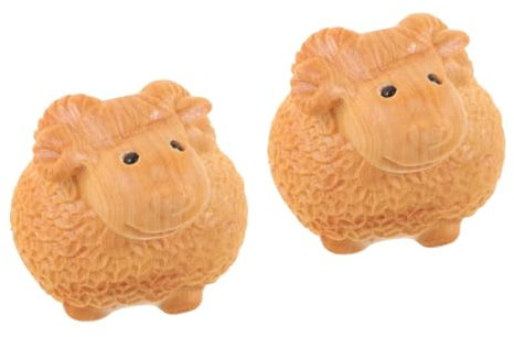 Cabilock Holzfigur Liebespaar 2 Stück Tierstatue Miniatur Schaf Statue Mini Bauernhof Spielzeug Figuren Geflügel Tierfiguren Heimdekoration Tierfigur Schaf Skulptur Tischdekoration Aus Holz