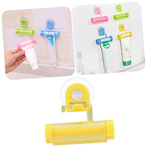 SEWOART Wall Mounted Toothpaste Squeezer Roller Reusable Sucker Holder for Home Bathroom Efficient Rolling Toothpaste Tube Squeezer