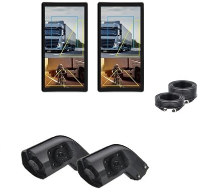 RYWRLQRA 10,36-Zoll-Bus-LKW-elektronisches Rückspiegel-DVR-System H.265-Recorder-Monitor 2-Kanal-BSD-AHD-Seitenansichtskamera(2monitor 2cam)
