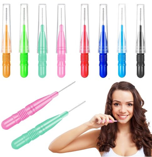 LINGJIA 40 Pezzi Scovolini Interdentali, Spazzolino Interdentale, Strumento di Pulizia Dentale, Spazzolino per la Cura dei Denti, Pulizia dei Denti, Riutilizzabile, per Fessure Strette