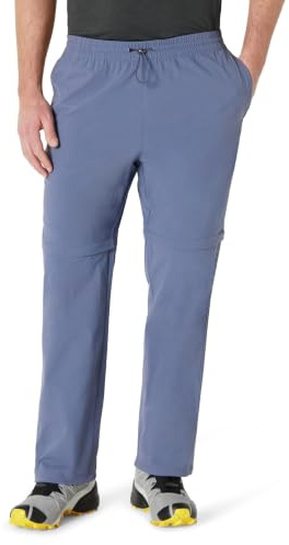 Amazon Essentials Men's Relaxed-Fit Water-Repellent Convertible Zip-Off Hiking Trousers, Slate Grey, X-Large
