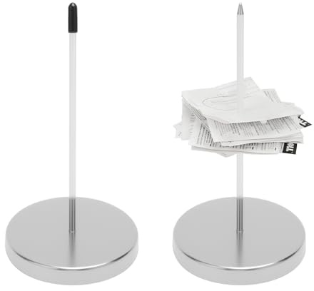 KQDRAVINE 2 Piezas Pincho para Notas, Pincho de Factura con Punta de Silicona, Recibo Soporte para Cocinas Hoteles Restaurantes Cafeterías Bares Oficinas