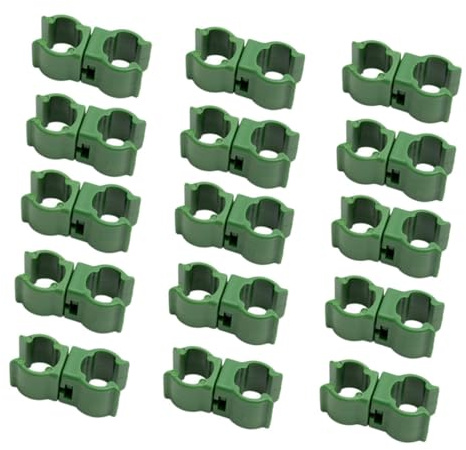 TOYZFRIENDY Connecteurs Réglables pour Tuteur de Plante Grimpante 11 Mm, Lot de 50 Clips Plastiques Verts pour Jardin Extérieur, Fixation Pratique pour Rosier, Chèvrefeuille et Treillis