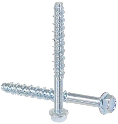 16 PCS Flange Hex Head Concrete Screws – Masonry Bolts for Brick and Stone Fixings (16, M6 × 75mm)