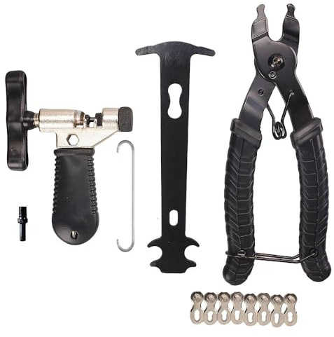 Petiouarnsze Kit De Reparación De Cadenas De Bicicleta, Herramienta para Cadenas, Alicates para Cadenas, Alicates para Cadenas Y 4 Pares De Remaches. Ideal para Reparar Cadenas De 6 A 12 Velocidades