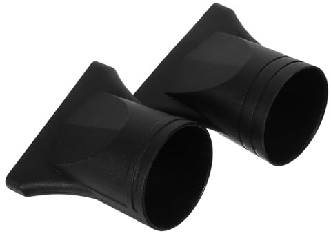 Concentratore per Asciugacapelli Nero in Plastica 2 Pezzi 44-46mm | Distribuzione Uniforme del Flusso, Protegge Capello, Limita Surriscaldamento, per Uso Quotidiano