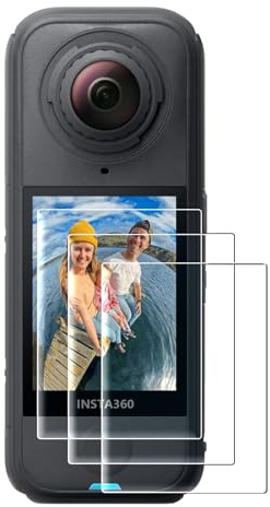 AMAZEAR skärmskydd för Insta360 X4 Air tillbehör (3-pack) härdat glas LCD-displayfilm, kameratillbehör skydd för Insta 360 X4 Air, Ultra HD, 9H hårdhet, reptålig.