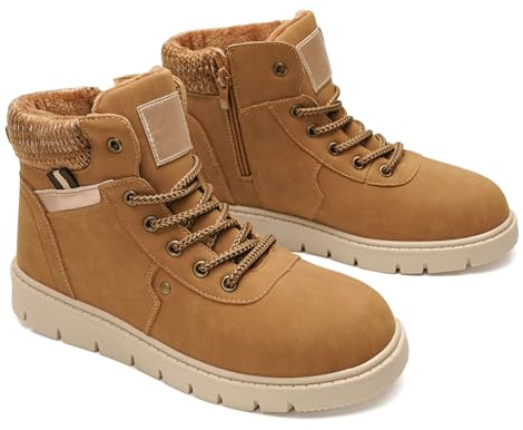 GLAMORA Botas y botines de invierno para mujer impermeables y térmicos con forro de pelo cálido, diseño urbano y antideslizante, cómodas para trabajo, caminar o actividades al aire libre
