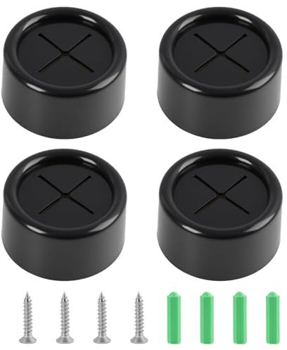Cateye 4 PCS Tea Towel Holders, Self Adhesive Tea Towel Holder, Push in Suction Kitchen Towel Holder, Stick On Round Wall Mounted Towel Hooks for Kitchen Bathroom and Home, Black