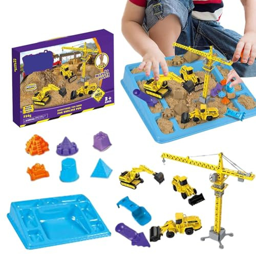 Kit di costruzione di sabbia per cantiere, gioco da spiaggia, ingegneria spaziale, giocattolo da spiaggia, gioco di ruolo, per età prescolare, regalo per feste di compleanno, sala giochi interni