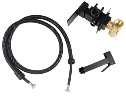 Miscelatore for acqua calda e fredda Black Gold, doccetta for bidet, doccetta portatile for bagno Shattaf, con rubinetto(Black Set SS Hose)