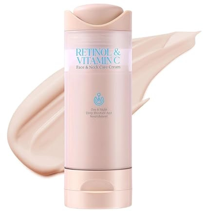 Retinol & Vitamin C Tinted Moisturiser For Older Women, Day & Night Cream For Mature Skin - Moisturiser Reduce Wrinkles & Dullness For A Youthful Glow, 30g