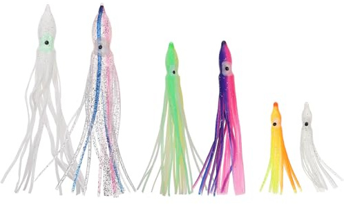 Homoyoyo Leurres Souples de Pêche en Mer 30 Pièces Appâts Artificiels Réalistes de Poulpe et Calamar, Tailles 5 Cm, 10 Cm et 12 Cm, Couleurs Aléatoires, Accessoires de Couleur Aléatoire