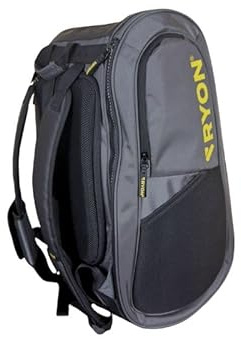 RYON Borsa Padel con Scomparti per Borracce, Porta 9 Palline, Porta Racchette, Tasca Termica, Schienale Ergonomico, Utilizzabile anche come Zaino da Trekking e Viaggio (Grigio)