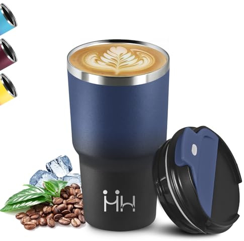 Vaso Termico, 20oz Termo Cafe, sin BPA, Taza Termica, Acero Inoxidable 18/8, Vaso Termo a Prueba de Fugas, Travel Mug, Mantiene 8H Frio/6H Calor, para Viajes, Cafetería, Hogar, Escuela, Oficina