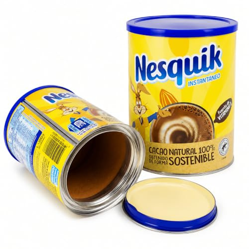 Bote de Cacao en Polvo con Compartimento Secreto Oculto | Envase de Cacao con Escondite Oculto | Caja Fuerte Camuflada Portátil para Guardar Objetos de Valor