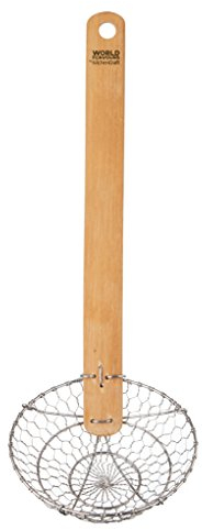 KitchenCraft World of Flavours Schiumarola Ragno Cinese con Manico in Legno di Bambù, 33 cm
