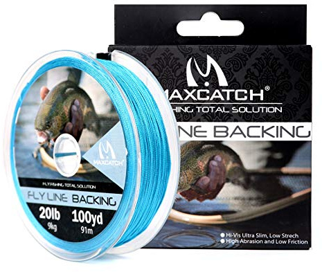 Maxcatch Geflochten Fly Line Backing für Fly Angeln 20/13,6 kg (Weiß, Gelb, Orange, Schwarz & Weiß, Schwarz & Gelb), Blau, 20lb,100yards
