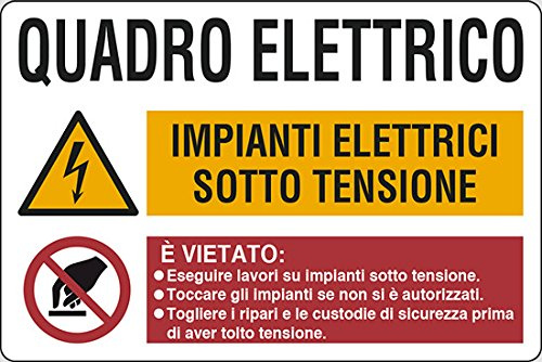 QUADRO ELETTRICO IMPIANTI ELETTRICI SOTTO TENSIONE E VIETATO....