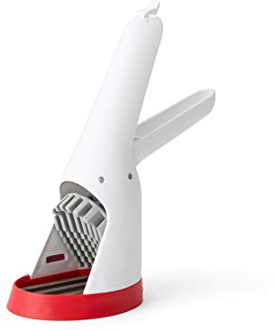Chef'n Strawberry Slicester™ - Cortador de frutas - Herramienta de corte rápido y uniforme para fresas y frutas suaves, sin BPA, apto para lavavajillas, diseño de fácil agarre, blanco/rojo