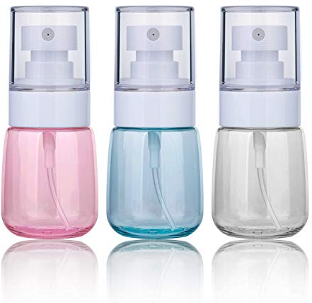 Bottiglie Spray Vuoto Trasparente Flacone Spray Plastica Fine Nebbia Bottiglia Set da Viaggio Bottiglie di acqua di Trucco Spruzzatore 30ml per Prodotti da Toilette Cura della pelle Pulizia 3 Pezzi