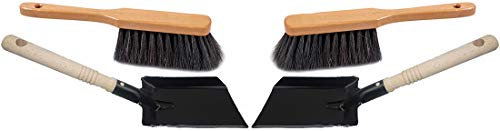 Ensemble de balayage (2, pelle à charbon, pelle à charbon, pelle à cendres, balayette noire + balayette à main)