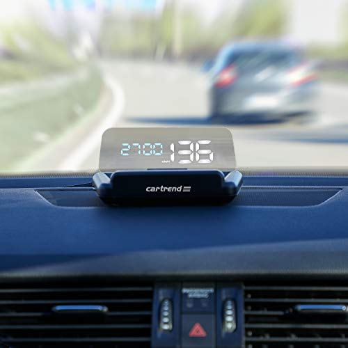 cartrend Head Up OBD2 & HUD Display Geschwindigkeitsmesser Auto Tachometer Wassertemperaturmesser Motordrehzahl, Preis-Leistungssieger, 12 V