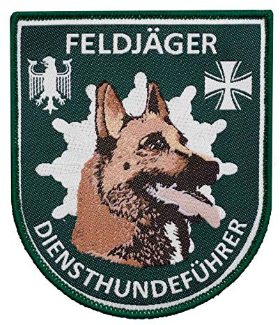 Café Viereck ® Bundeswehr Diensthundeführer Patch - Gewebt mit Klett – 9 cm x 7,7 cm