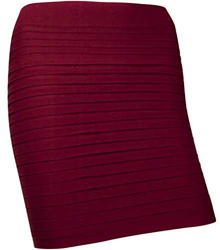 StarTreene Damen Minirock-Nierenwärmer-Bandeau Stretch Wickelrock Kurz Unterrock Oberteilverlängerung Multifunktion Einheitgröße weinrot