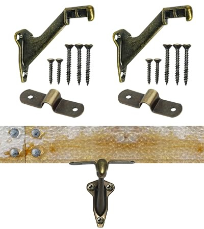 HOWTOOL Handrail Bracket Stair Wall Mounted Antique Brass, 3 Pack |