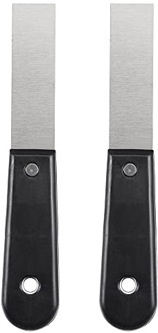 sourcing map Putty Scraper 1 Spatula Drywall Repair Spreader Stainless Steel Blade Black Handle 2Pcs