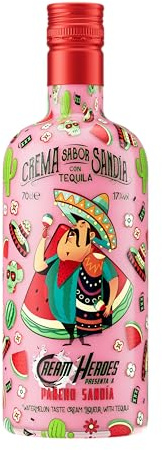 Pancho Sandia, Wassermelonenlikör mit Tequila, Designerflasche, Series “Cream Heroes”. 0,7 L, 17% Vol.