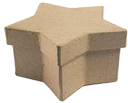 INNSPIRO Caja papel maché estrella 15x9x7cm., manualidades, actividades creativas y regalos, para personalizar y decorar.
